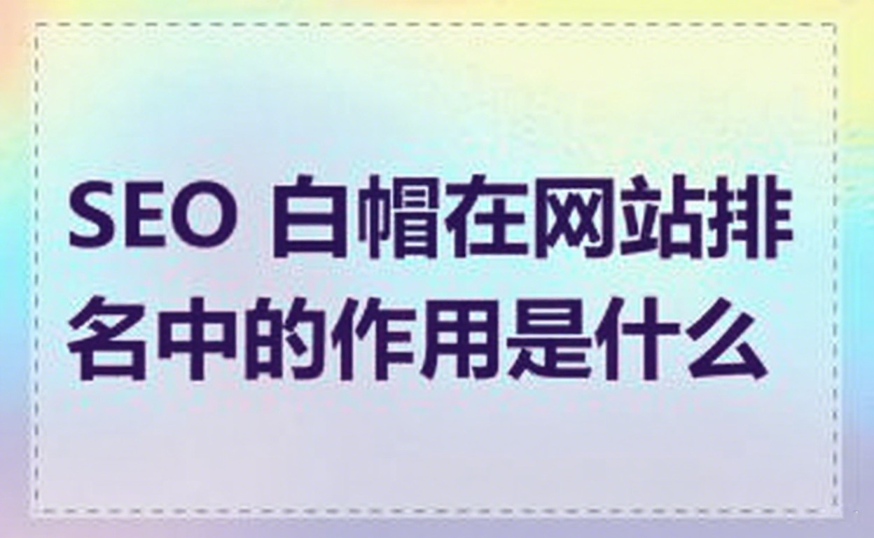 SEO 白帽在网站排名中的作用是什么